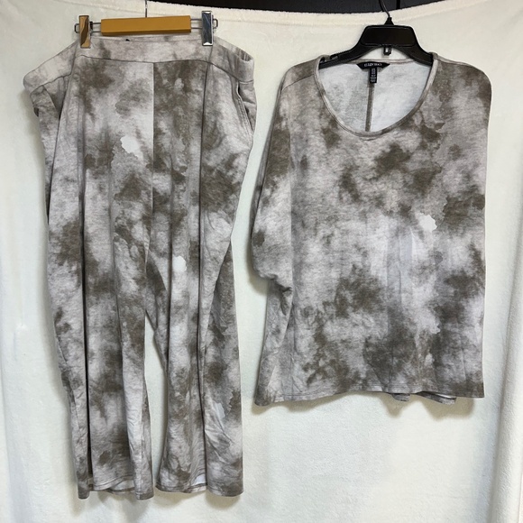 Ellen Tracy 2-Piece Women's Sweater & Sweatpants/Joggers 3X Tie Dyed Beige - Picture 1 of 12